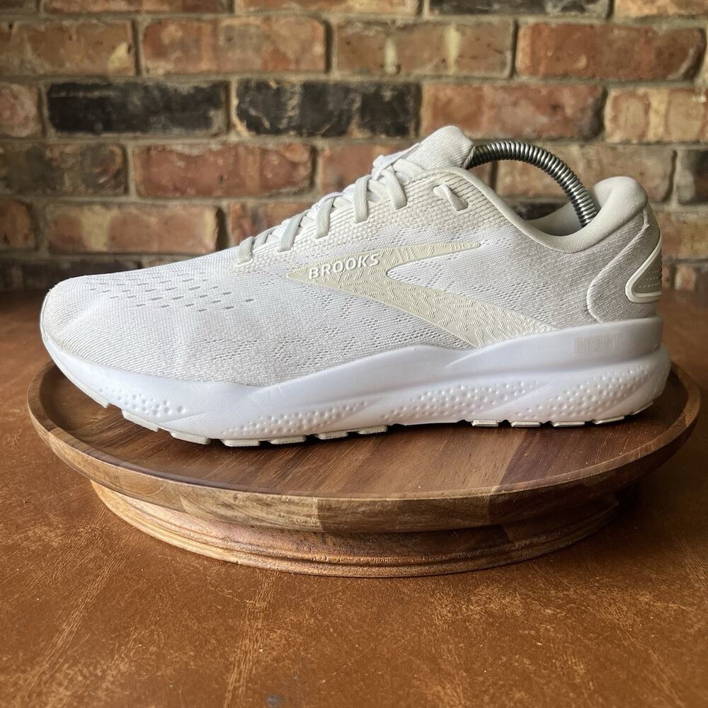 Brooks Ghost 16 Womens 11.5 White Grey Neutral Cushioned Running Shoes Sneakers